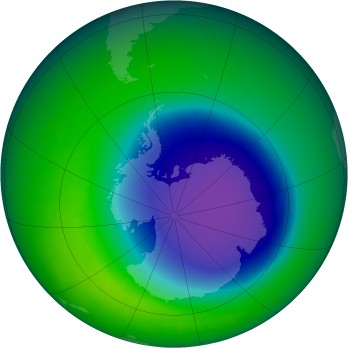October 2009 monthly mean Antarctic ozone